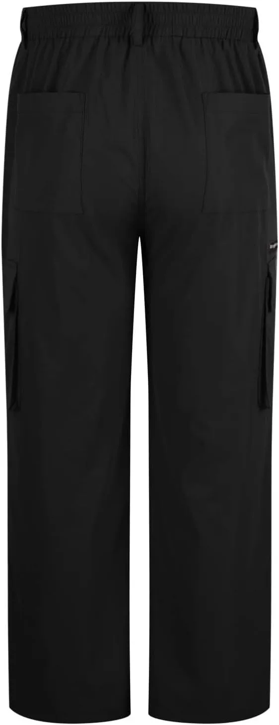 Bidobibo Cargo Pants for Men Slim Fit Elastic Waist Pants with Pockets Tactical Pants Men Stretchy Outdoor Work Trousers
