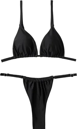 Bikini Sets for Women,Triangle Trendy Womens 2 Piece Cheeky Bikini,Brazilian Sexy String Tanning Thong Bikini