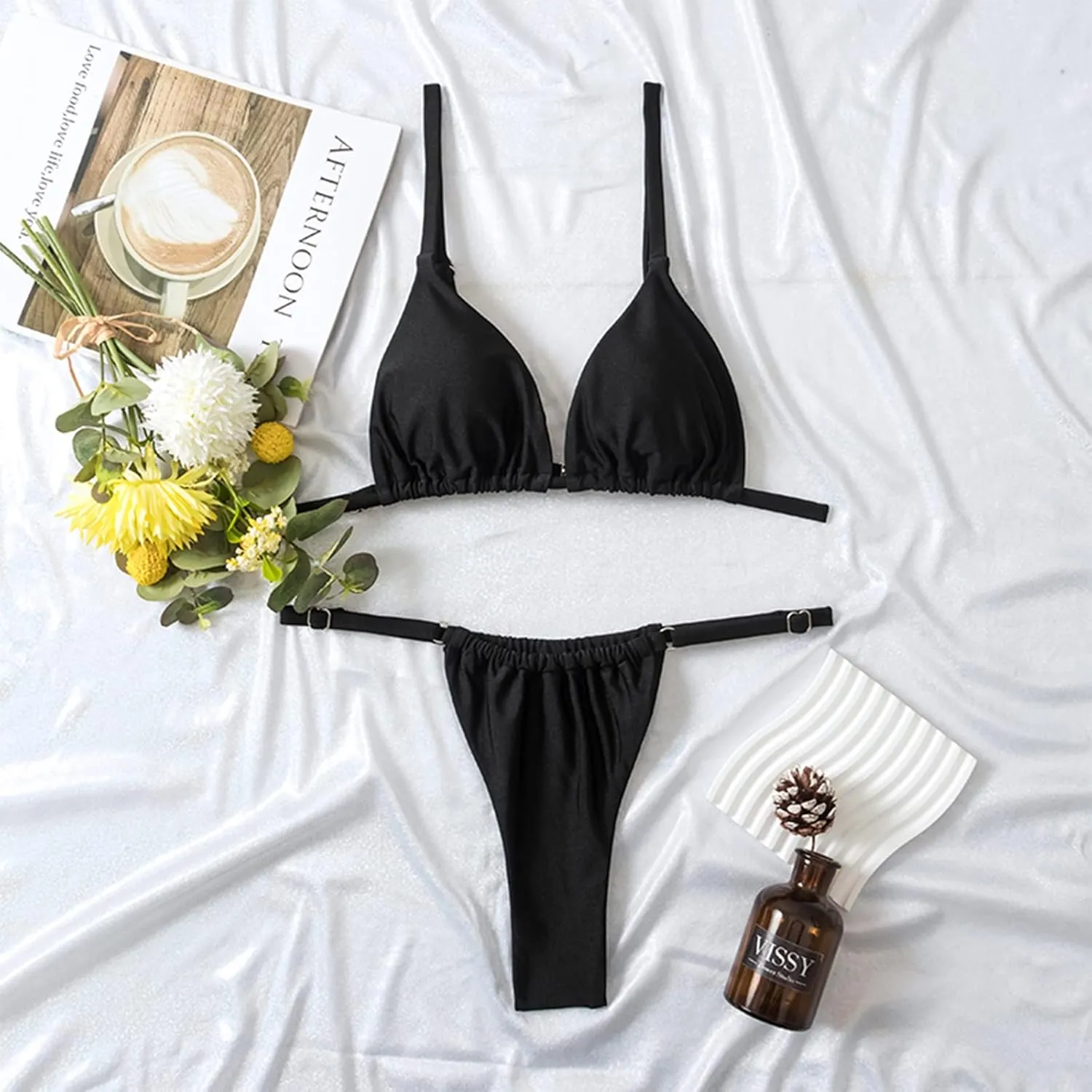 Bikini Sets for Women,Triangle Trendy Womens 2 Piece Cheeky Bikini,Brazilian Sexy String Tanning Thong Bikini