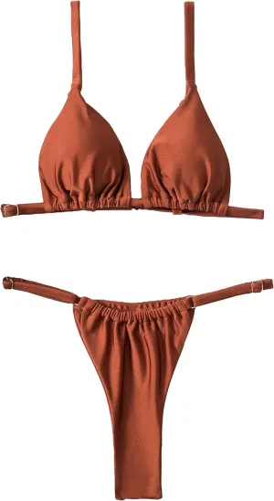 Bikini Sets for Women,Triangle Trendy Womens 2 Piece Cheeky Bikini,Brazilian Sexy String Tanning Thong Bikini