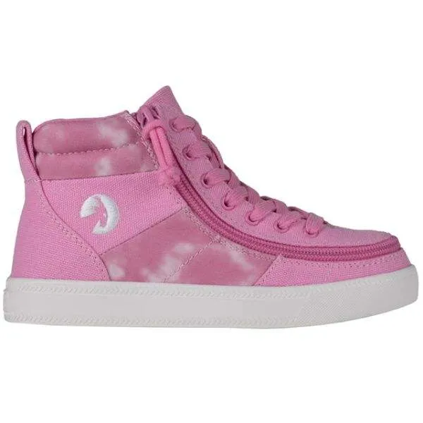 Billy Pink Tie Dye Kids High Top Adaptable Sneaker (EasyOn)