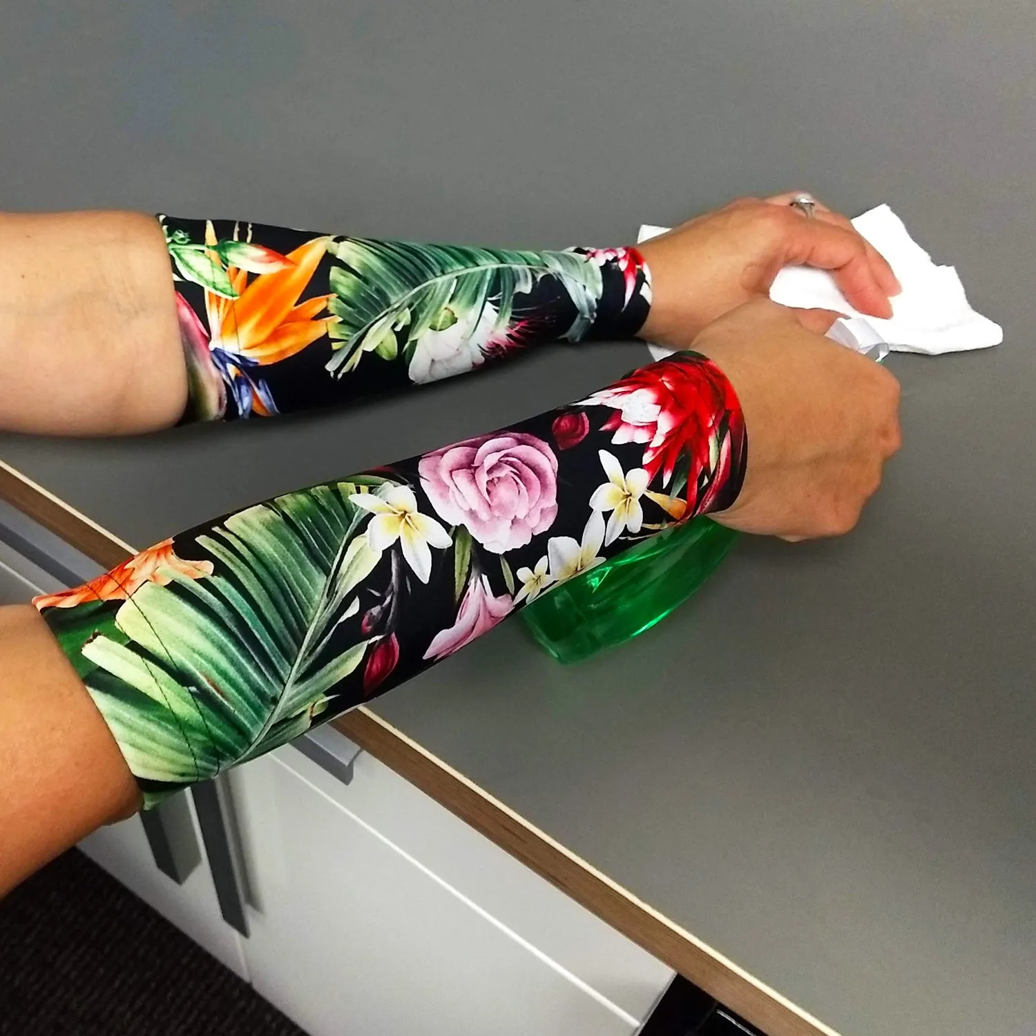 Bird of Paradise Pattern Forearm Sleeves for Thin Skin