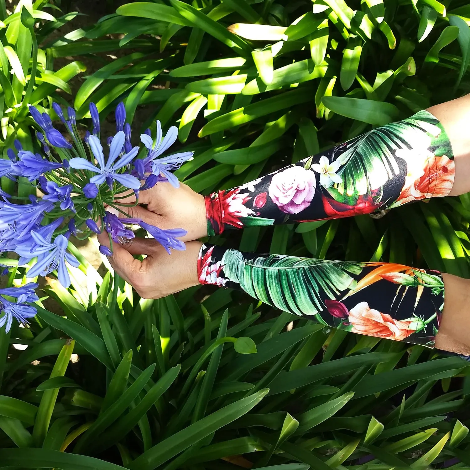 Bird of Paradise Pattern Forearm Sleeves for Thin Skin
