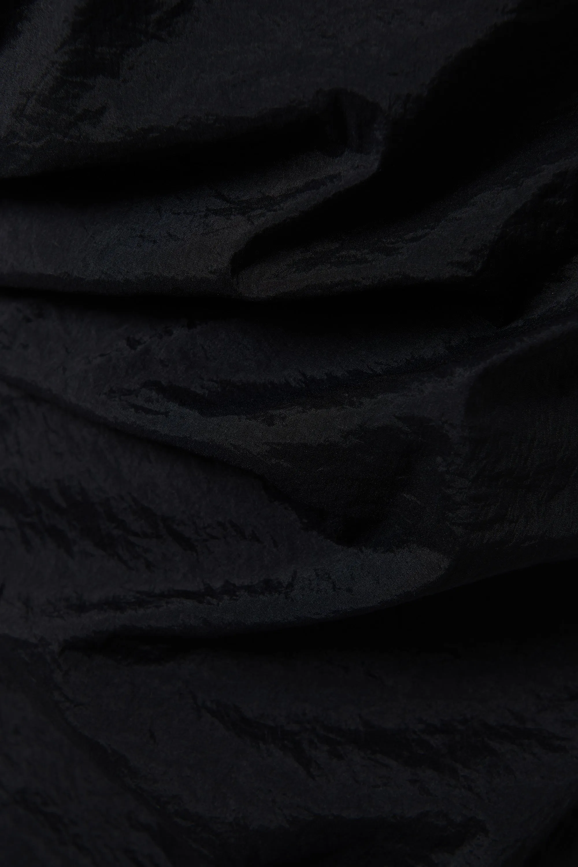 Black Lettuce-Edge Draped Blouse