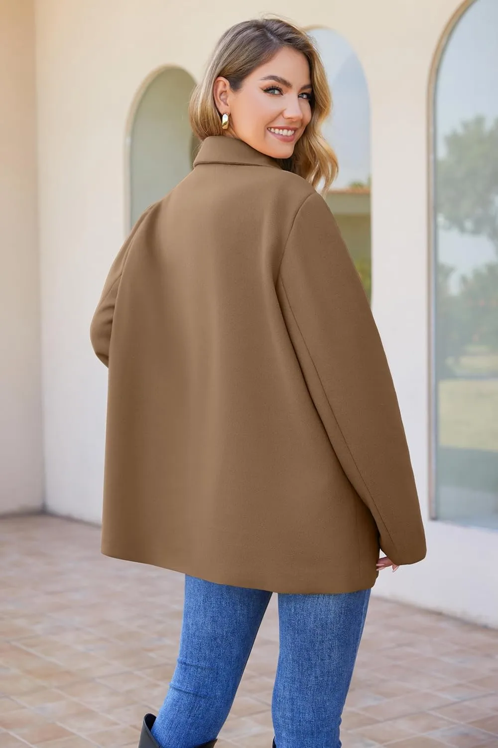 Blazers for Women Work Office Fully-Lined Warm Lapel Casual Jacket Oversized Long Sleeve Business Suit