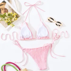 Blush Blossom Smocked Bikini Set