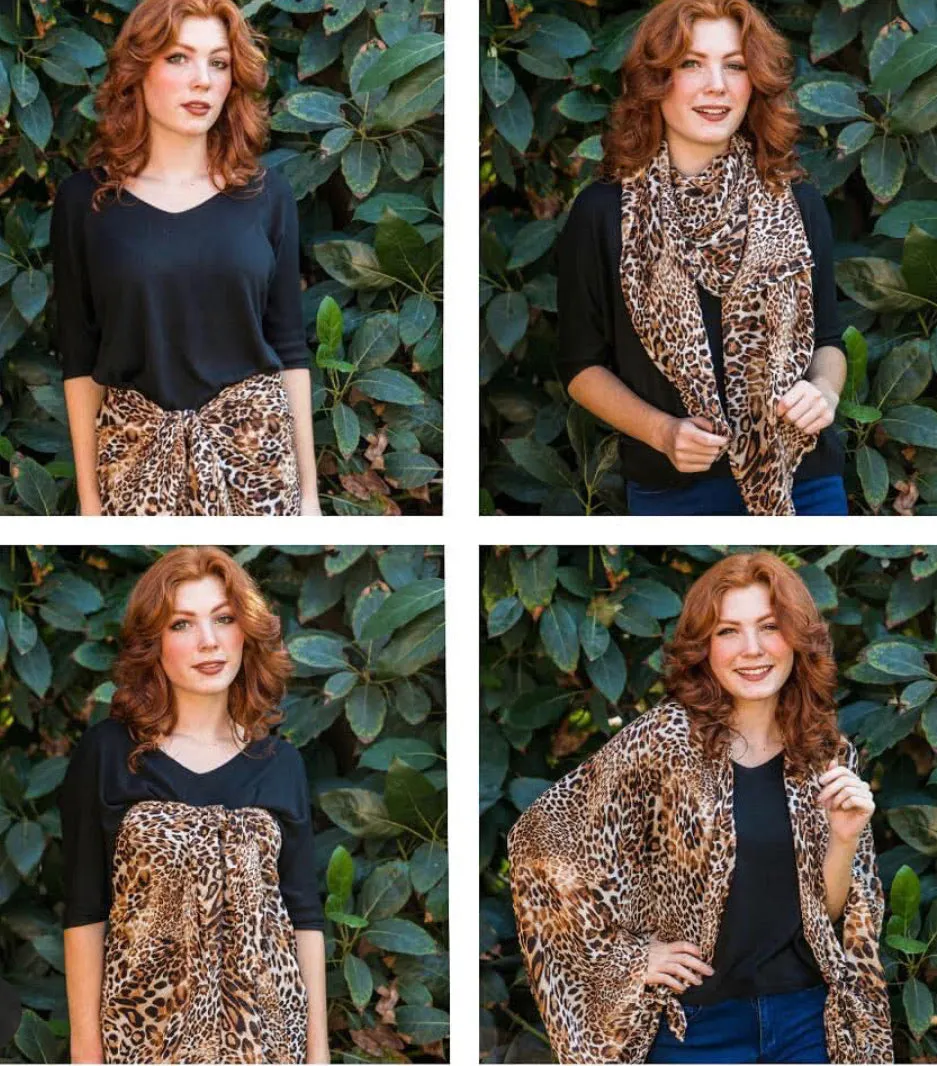 Bold Leopard Print Sarong Scarf
