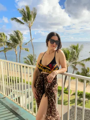 Bold Leopard Print Sarong Scarf