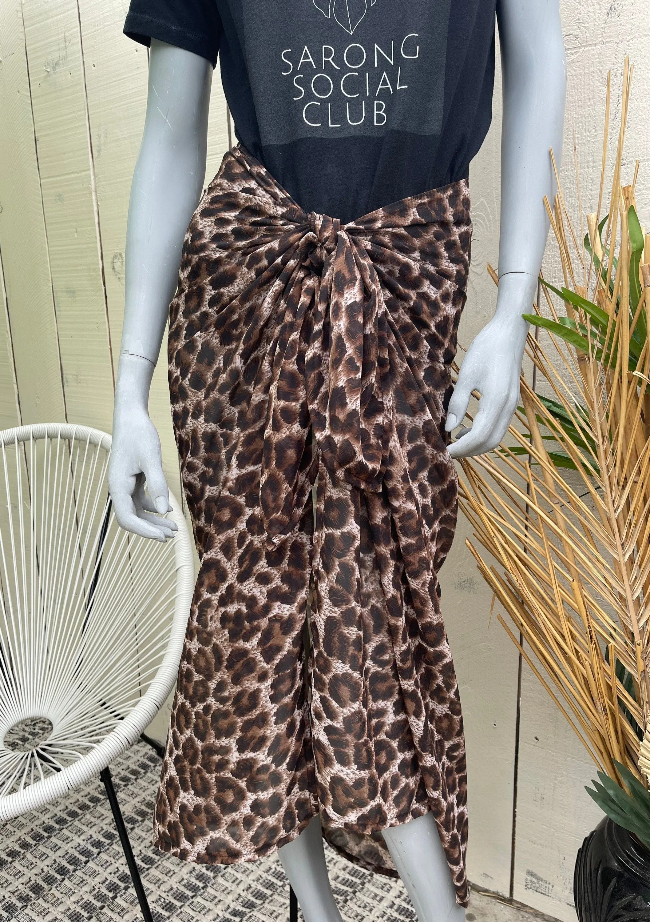 Bold Leopard Print Sarong Scarf