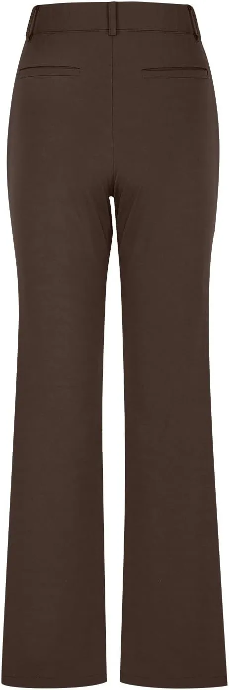 Bootcut Dress Pants Women Business Casual High Waisted Work Pants Tummy Control Pull On Regular Fit Slacks w/Pockets