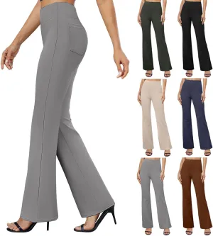 Bootcut Dress Pants Women Stretchy High Waisted Comfy Work Pants Slacks Business Casual Trousers Pants with Pockets