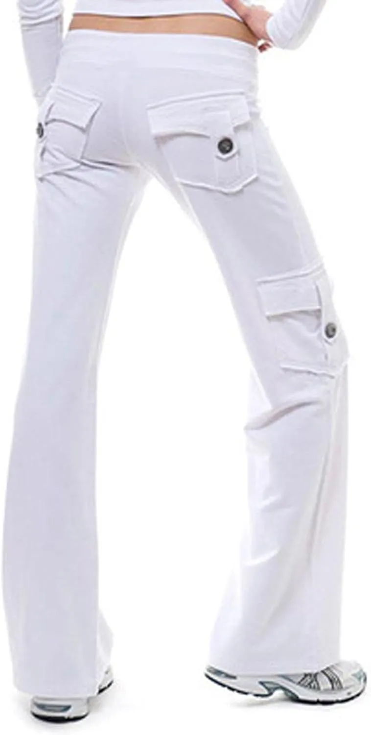 Bootcut Yoga Pants Women's Stretch Workout Relax Fit Super Soft Cargo Yoga Pants Wide Leg Palazzo Pants with Pockets
