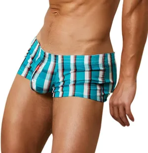Boxer Briefs for Men Pack Plaid Trunks Bulge Pouch Comfort Breathable Stretch Underwear Low Rise Knickers Underpants