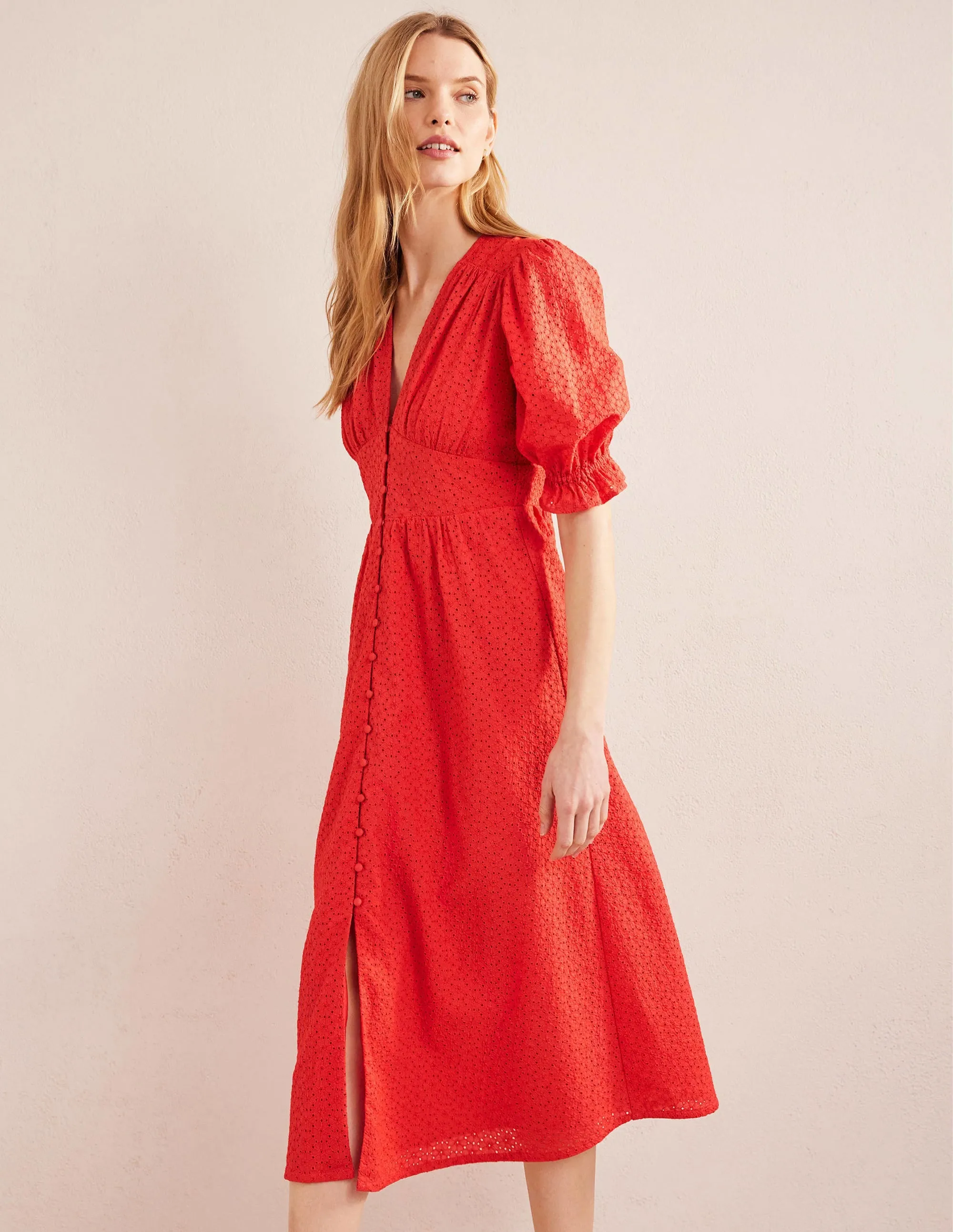 Broderie Midi Tea Dress-Jam