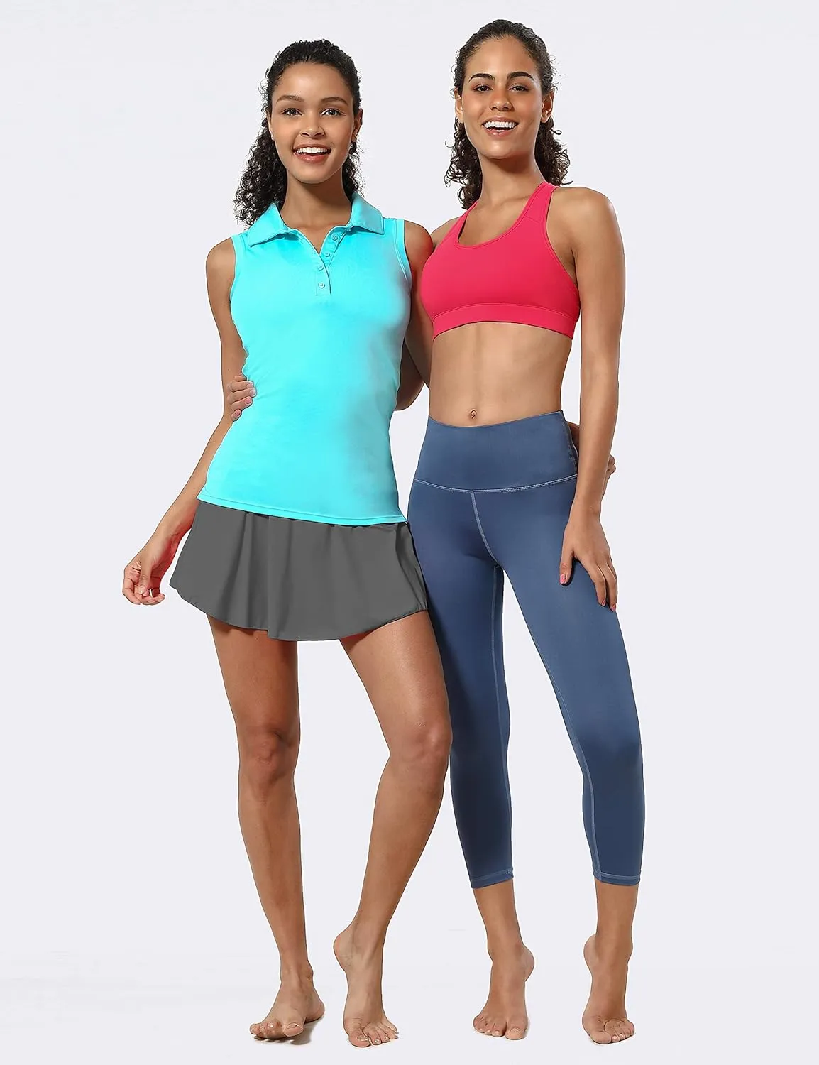 BUBBLELIME 2 Styles 5" XXS-XL Women's UPF 50  Adjustable Running Skort with Pockets Active Tennis Golf Workout Skirt