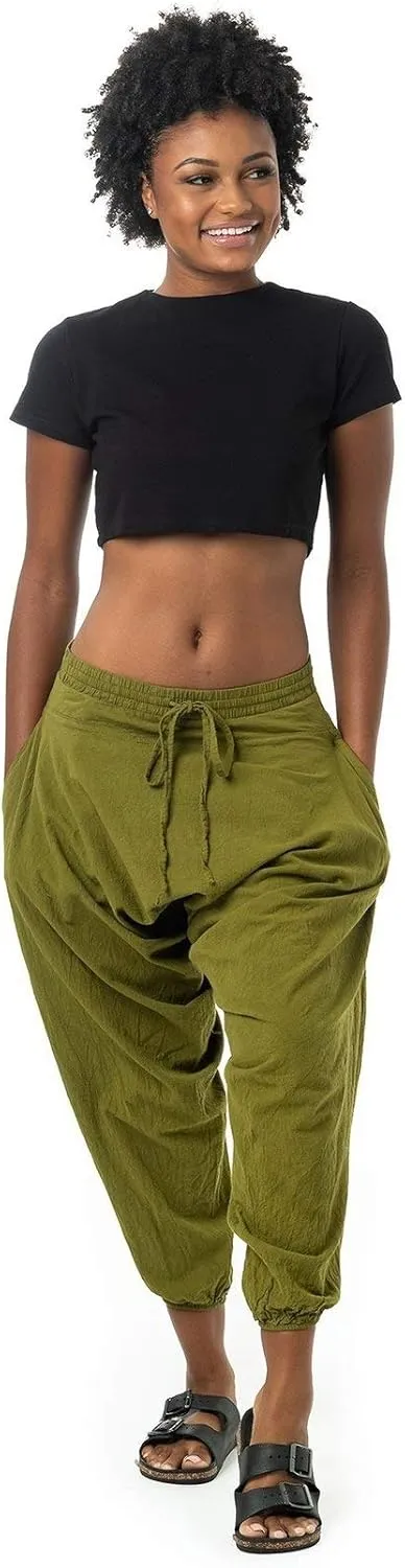 Buddha Pants Savannah Winter Harem Pants | 100% Cotton Boho Pants for Men & Women | Yoga, Casual Wear, Beach, Travel