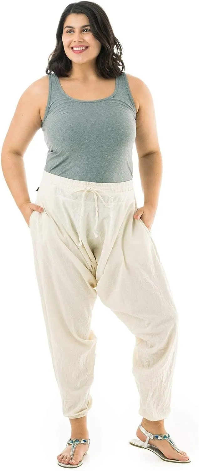 Buddha Pants Savannah Winter Harem Pants | 100% Cotton Boho Pants for Men & Women | Yoga, Casual Wear, Beach, Travel