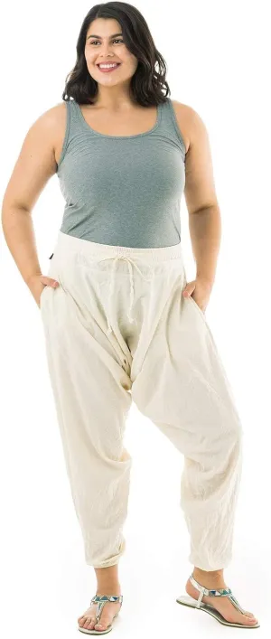 Buddha Pants Savannah Winter Harem Pants | 100% Cotton Boho Pants for Men & Women | Yoga, Casual Wear, Beach, Travel