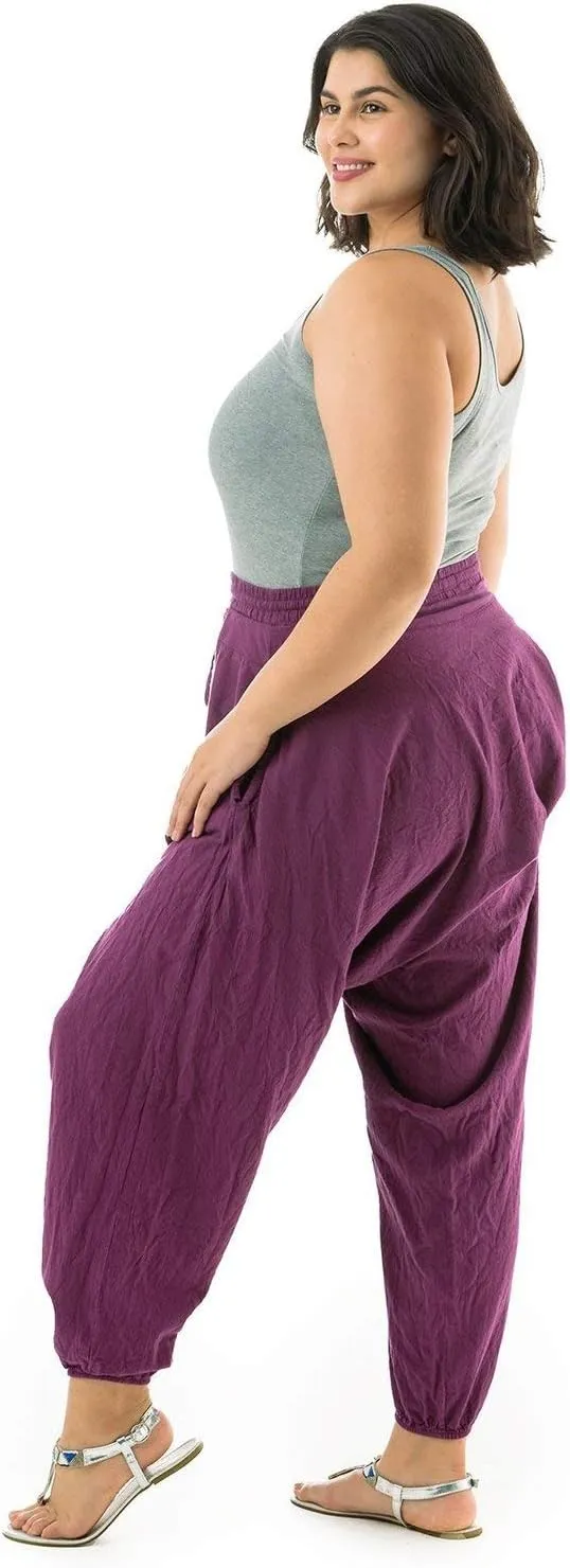 Buddha Pants Savannah Winter Harem Pants | 100% Cotton Boho Pants for Men & Women | Yoga, Casual Wear, Beach, Travel