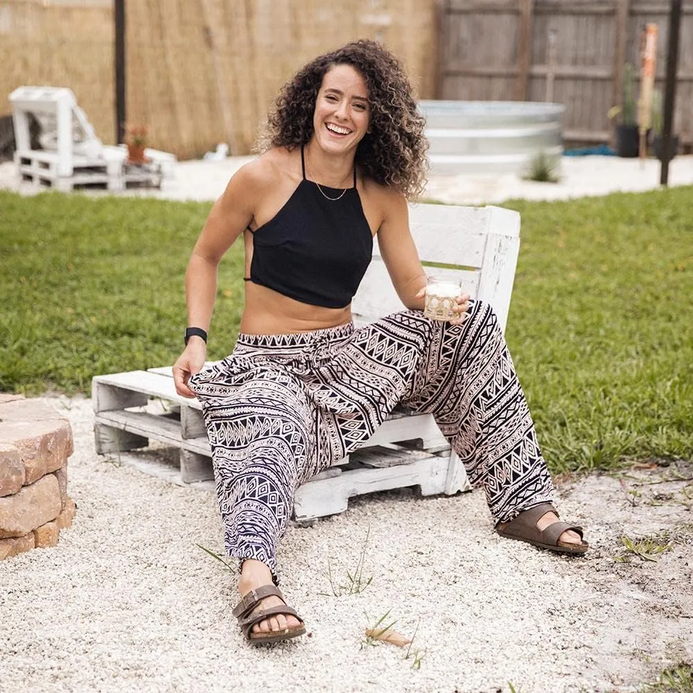 Buddha Pants Triangle Tribal Harem Pants | 100% Cotton Boho Pants for Men & Women | Yoga, Casual Wear, Beach, Travel