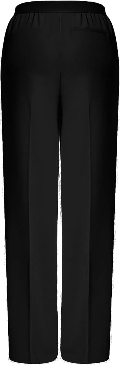 Business Casual Dress Pants Women High Waisted Elastic Flare Pants Baggy Straight Trousers Pants with Pockets