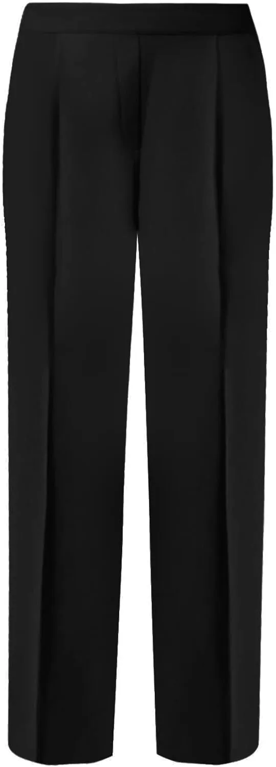 Business Casual Dress Pants Women High Waisted Elastic Flare Pants Baggy Straight Trousers Pants with Pockets