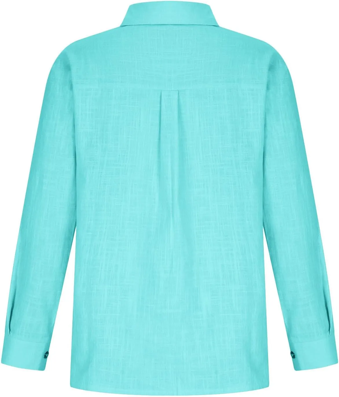 Business Casual Tops for Women Long Sleeve Cotton Linen Shirt Button Down V Neck Blouse Fashion Tops for Trendy