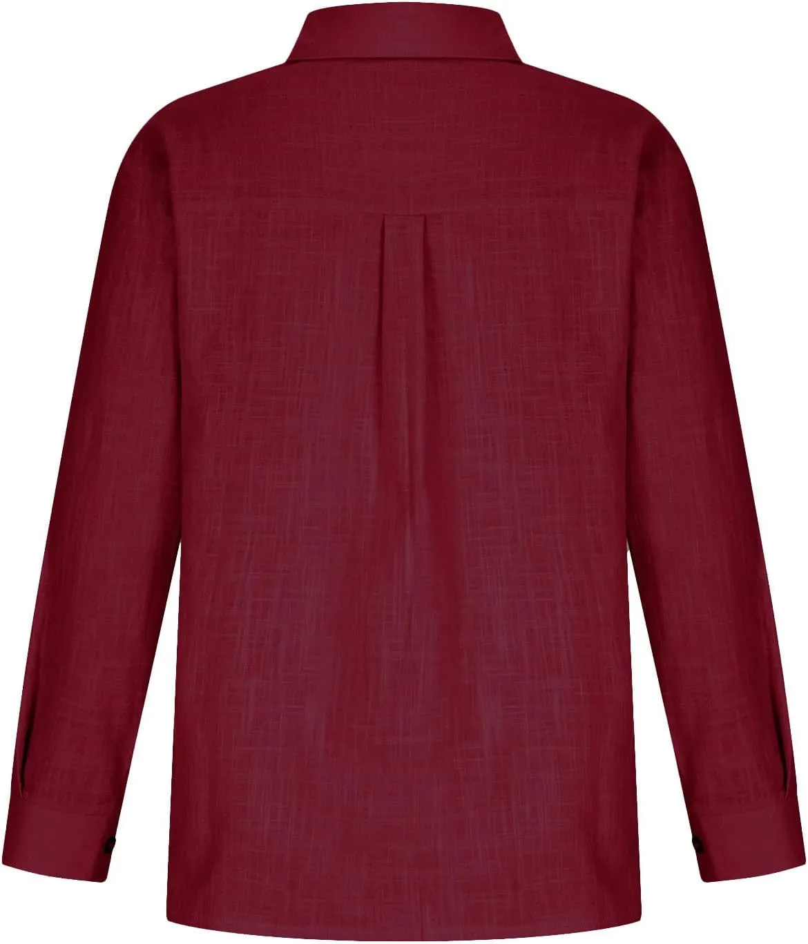 Business Casual Tops for Women Long Sleeve Cotton Linen Shirt Button Down V Neck Blouse Fashion Tops for Trendy