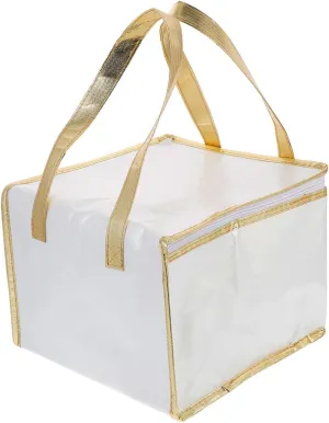 Cabilock Thermal Bag for Food Large Insulated Cake Pouch Reusable Grocery Carrier Flat Bottom Easy to Carry