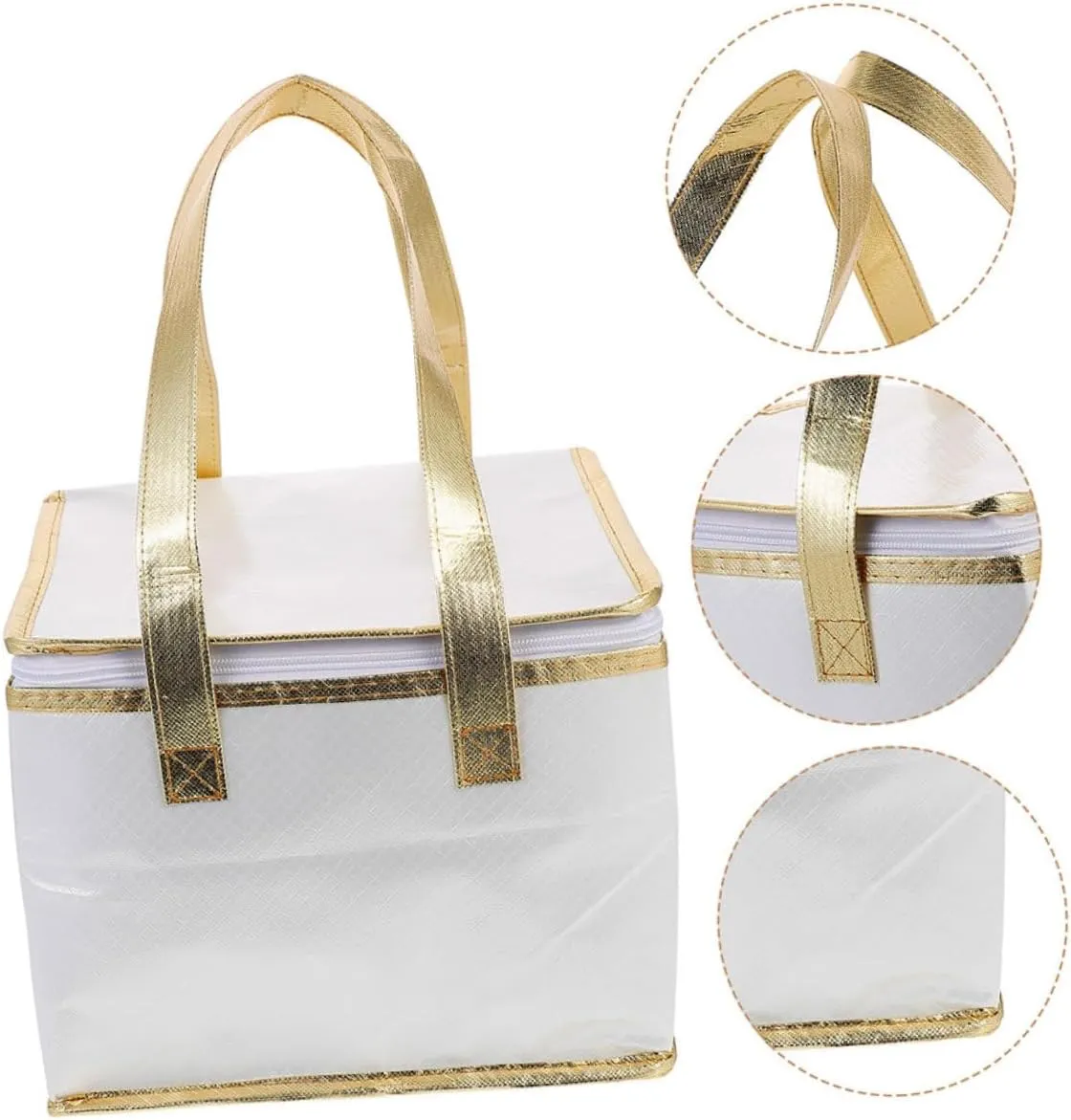 Cabilock Thermal Bag for Food Large Insulated Cake Pouch Reusable Grocery Carrier Flat Bottom Easy to Carry
