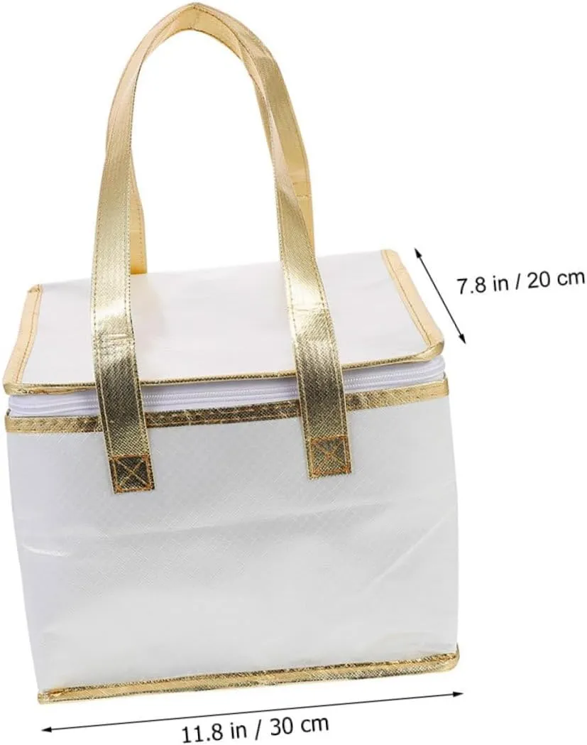 Cabilock Thermal Bag for Food Large Insulated Cake Pouch Reusable Grocery Carrier Flat Bottom Easy to Carry