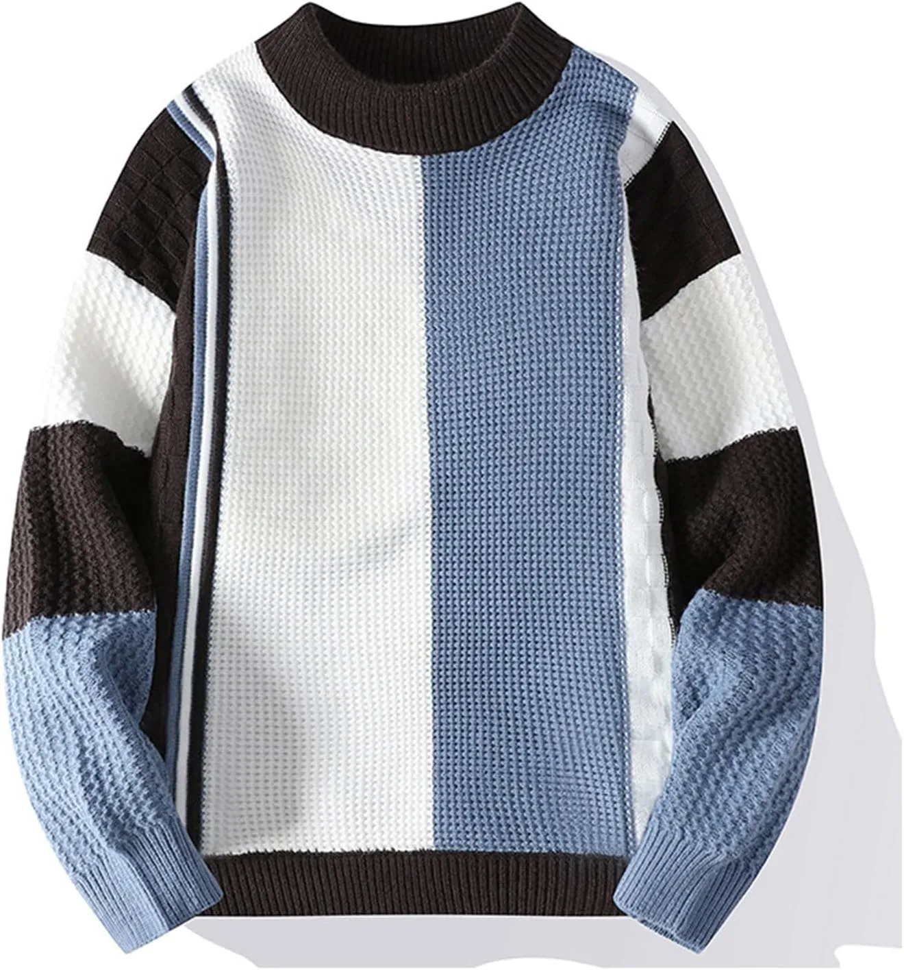Cable Knit Sweater Men Crewneck 2024 Fall Pullover Long Sleeve Fashion Casual Jumper Tops Loose Comfort Solid Color Sweaters