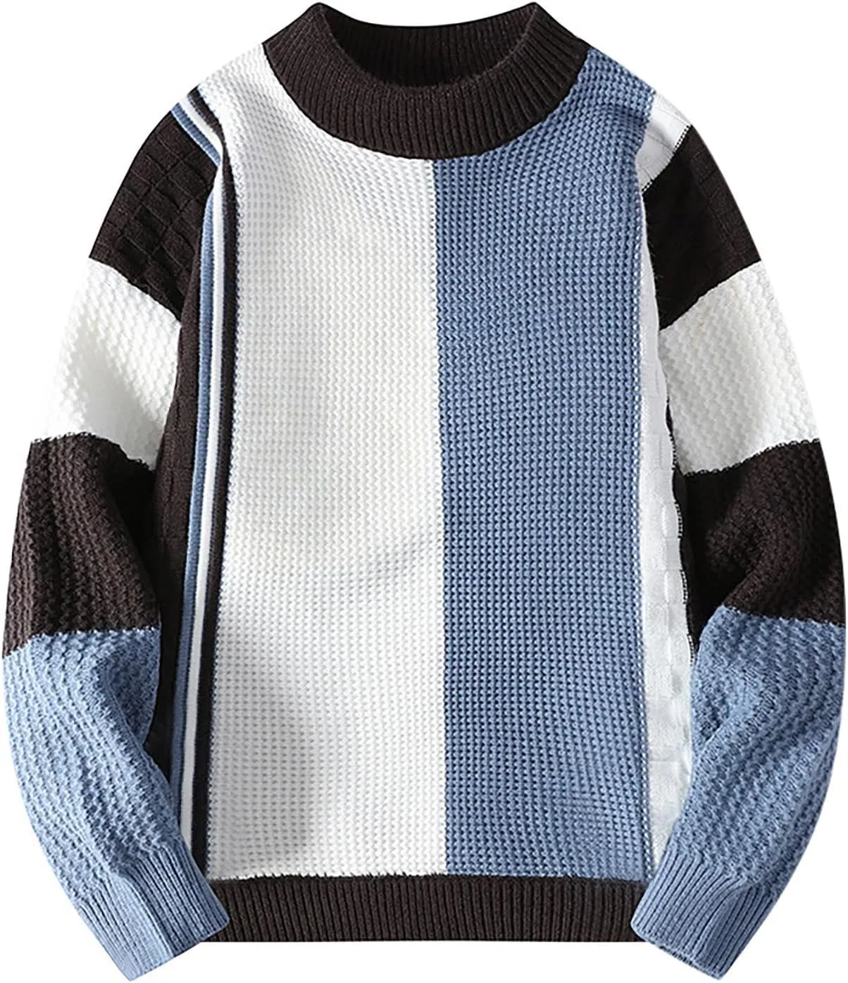 Cable Knit Sweater Men Crewneck 2024 Fall Pullover Long Sleeve Fashion Casual Jumper Tops Loose Comfort Solid Color Sweaters