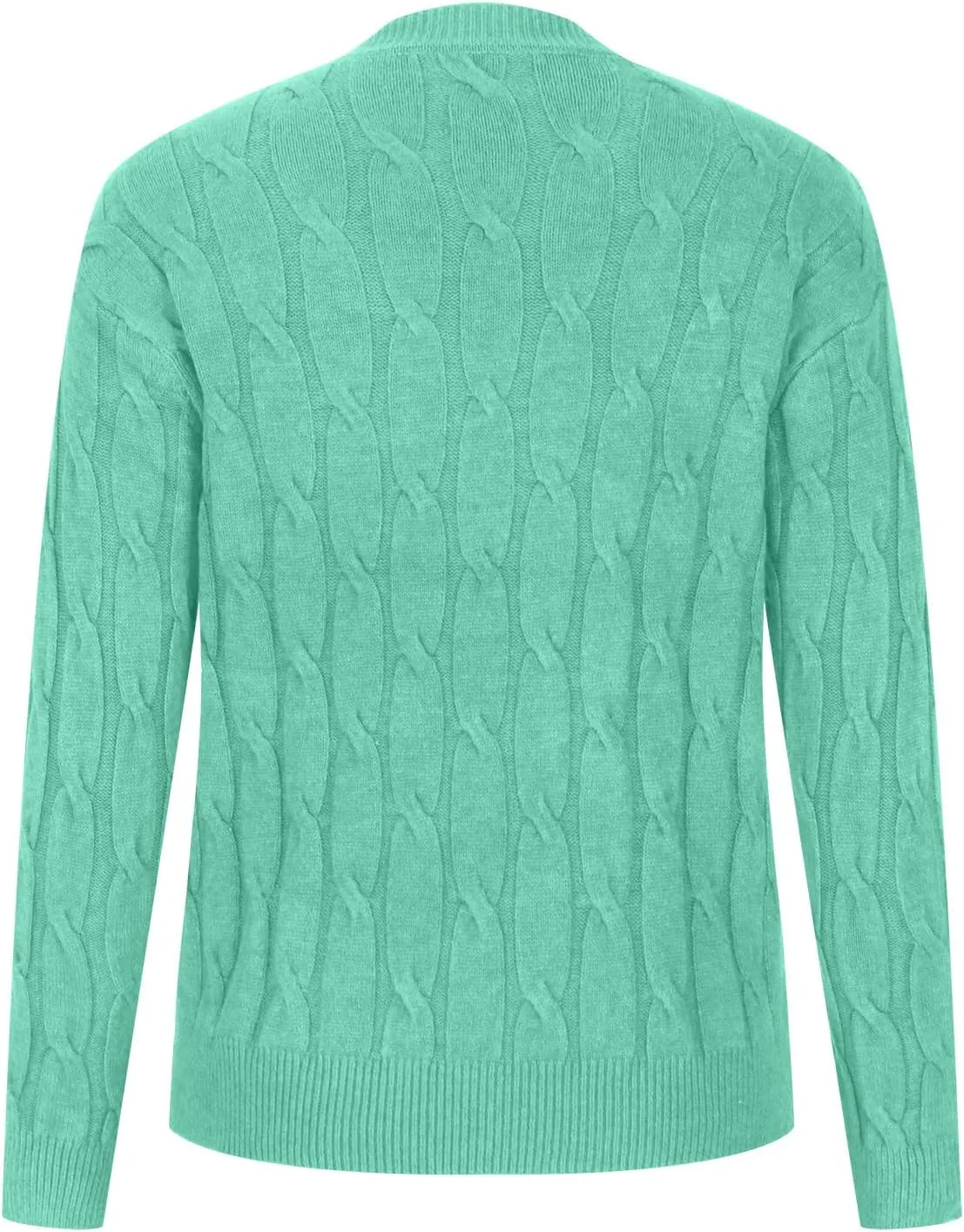 Cable Knitted Crew Neck Pullover Sweater for Women Long Sleeve Solid Loose Fit Casual Sweaters Fashion Tunic Shirt