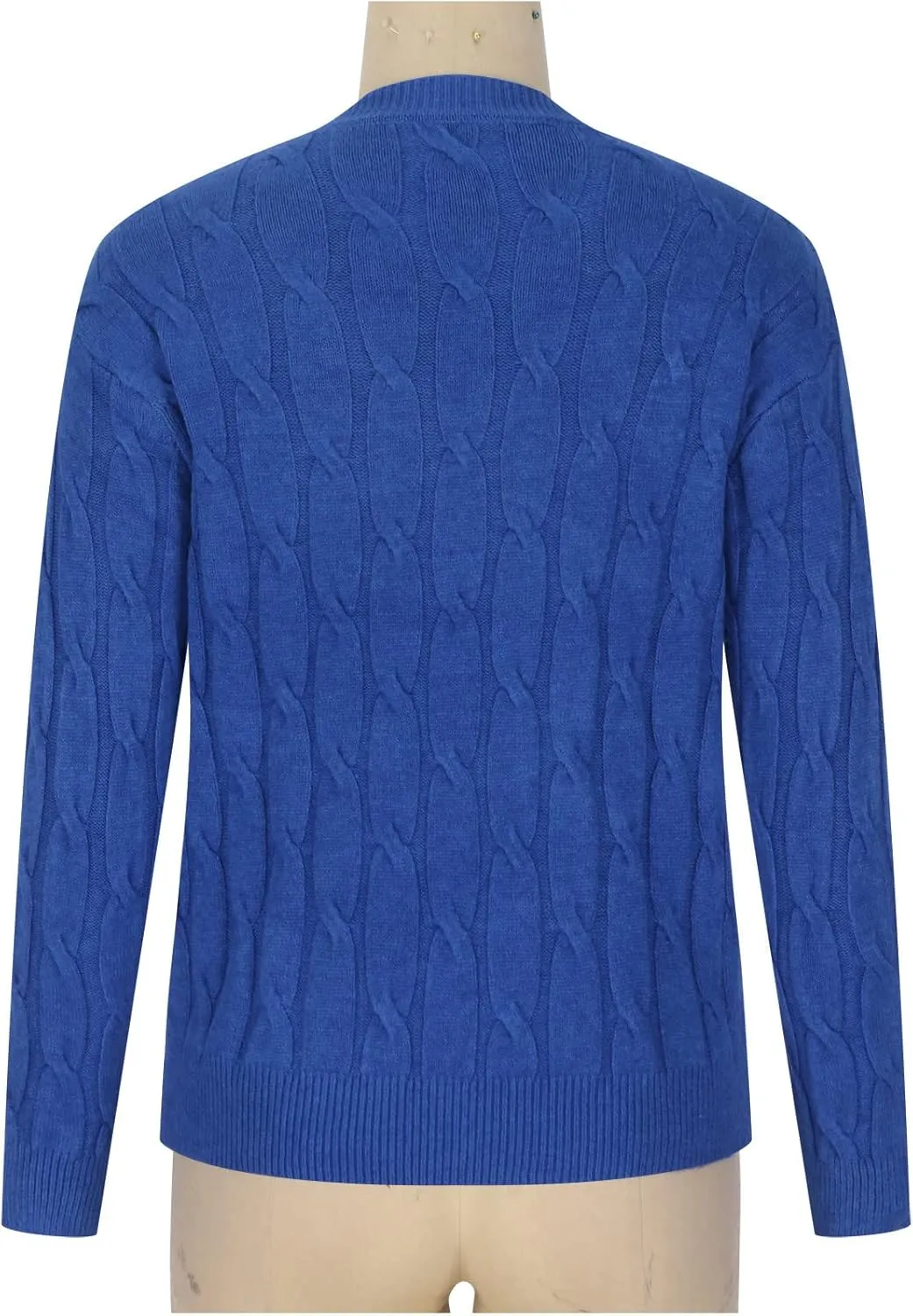 Cable Knitted Crew Neck Pullover Sweater for Women Long Sleeve Solid Loose Fit Casual Sweaters Fashion Tunic Shirt