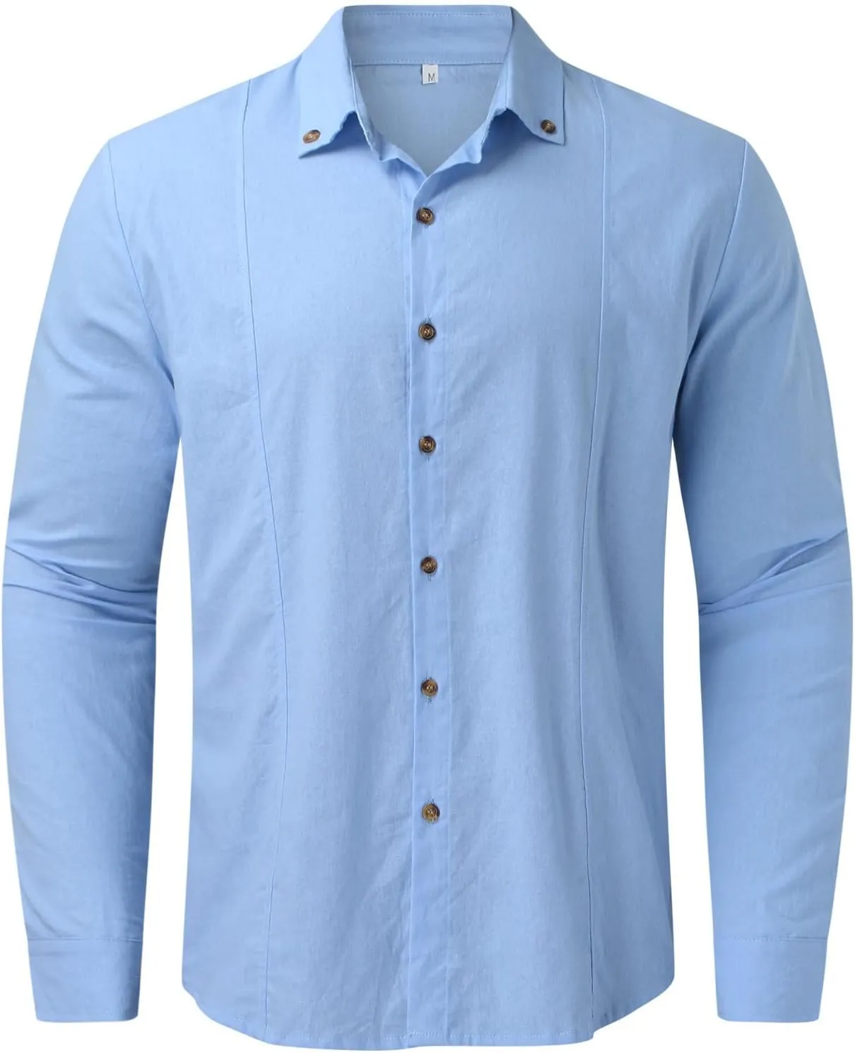 Cambkatl Mens Cotton Linen Dress Shirts Shirts Button Down Business Casual Shirts Long Sleeve Summer Beach Shirts