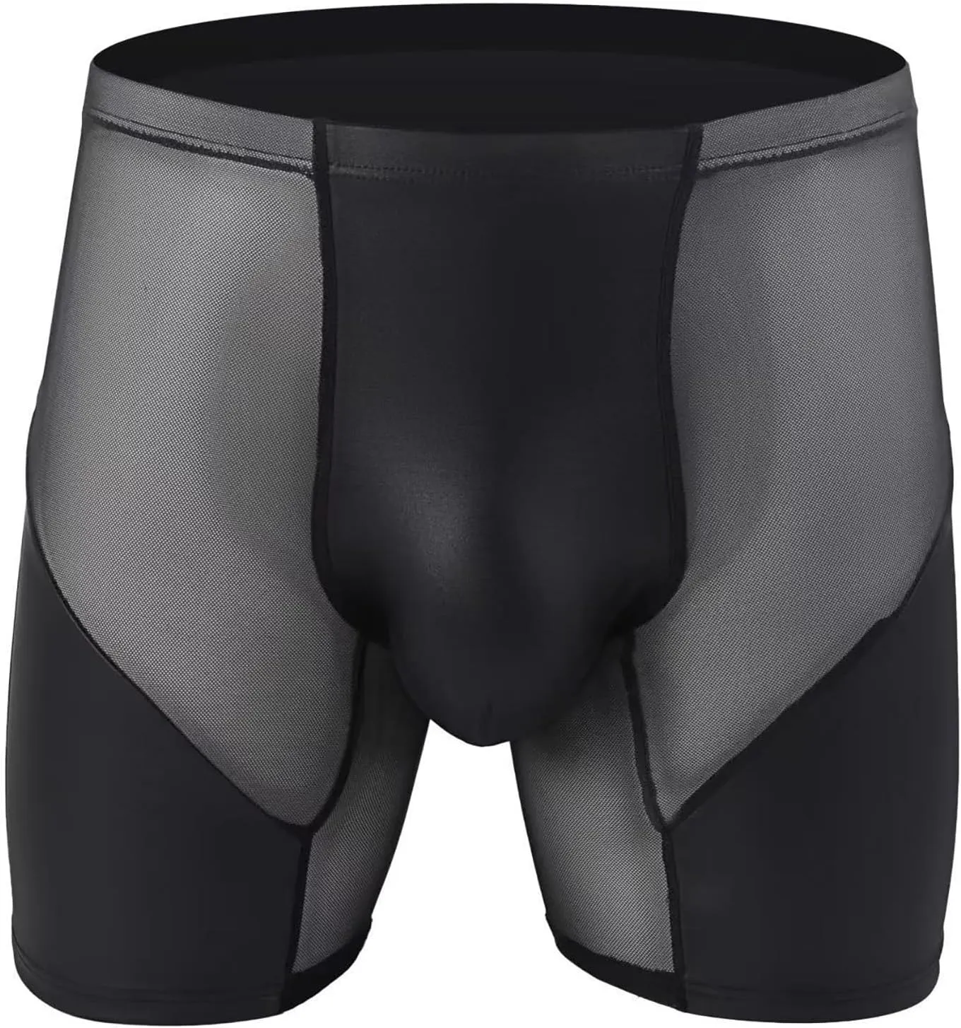Cambkatl Men's Sheer Ice Silk Boxer Briefs Sexy Ptachwork Thin Seamless Trunk Underwear Bulge Pouch Panties