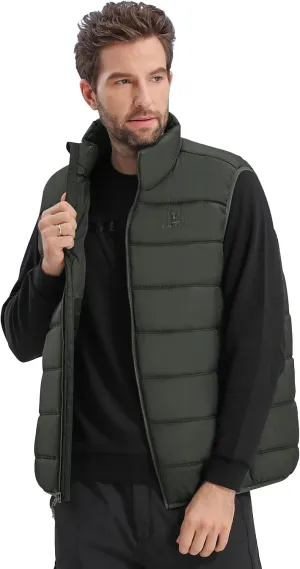 CAMEL CROWN Puffer Vest Men Quilted Winter Padded Sleeveless Jackets Gilet for Casual Work Travel Outdoor