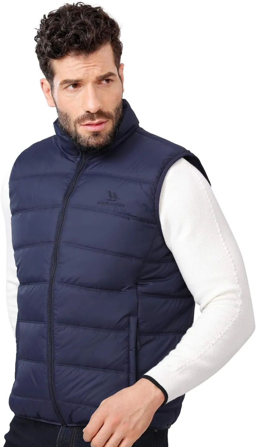 CAMEL CROWN Puffer Vest Men Quilted Winter Padded Sleeveless Jackets Gilet for Casual Work Travel Outdoor