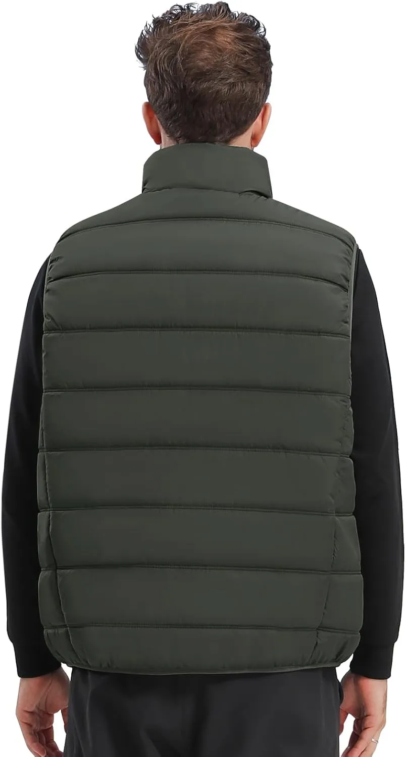 CAMEL CROWN Puffer Vest Men Quilted Winter Padded Sleeveless Jackets Gilet for Casual Work Travel Outdoor