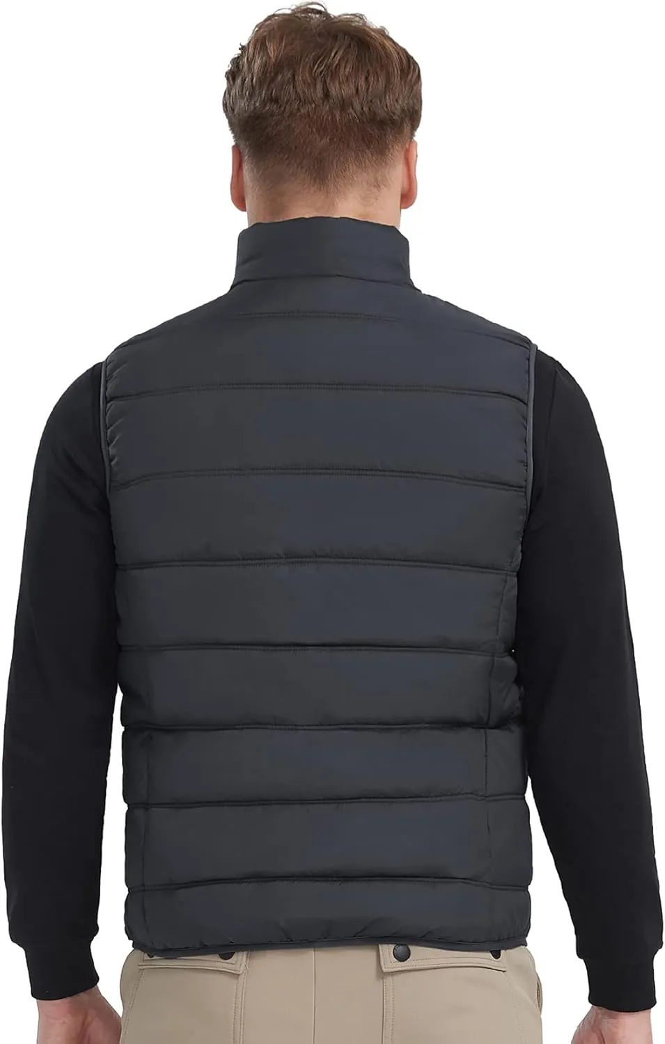CAMEL CROWN Puffer Vest Men Quilted Winter Padded Sleeveless Jackets Gilet for Casual Work Travel Outdoor