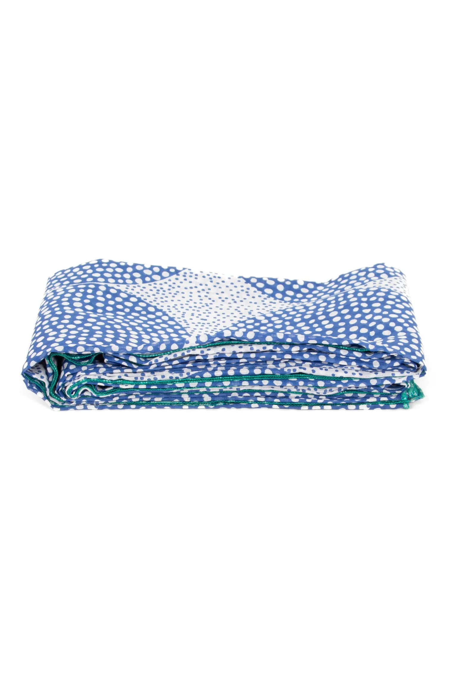 Camille Lightweight Cotton Scarf - Blue, Polka Dot Circles