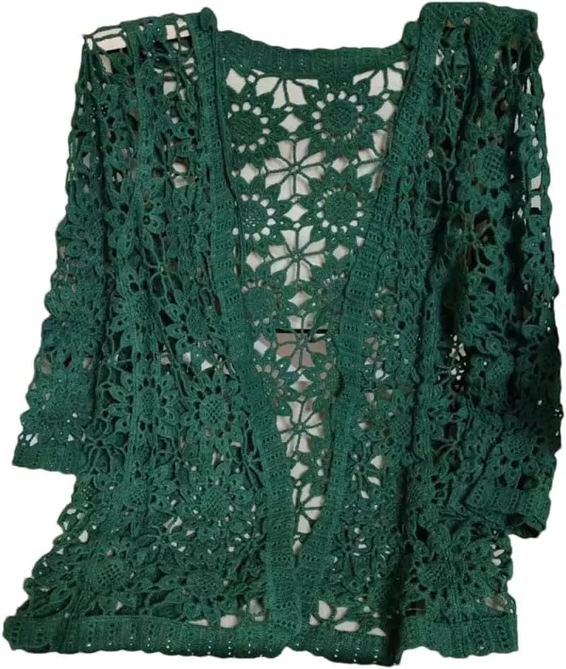 Camisole Cardigan With Straps, Air-Conditioned Shirt, Loose Fitting, Versatile Retro Hollow Cardigan