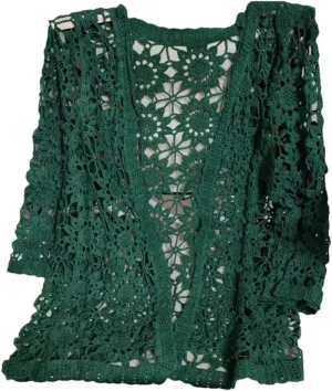 Camisole Cardigan With Straps, Air-Conditioned Shirt, Loose Fitting, Versatile Retro Hollow Cardigan