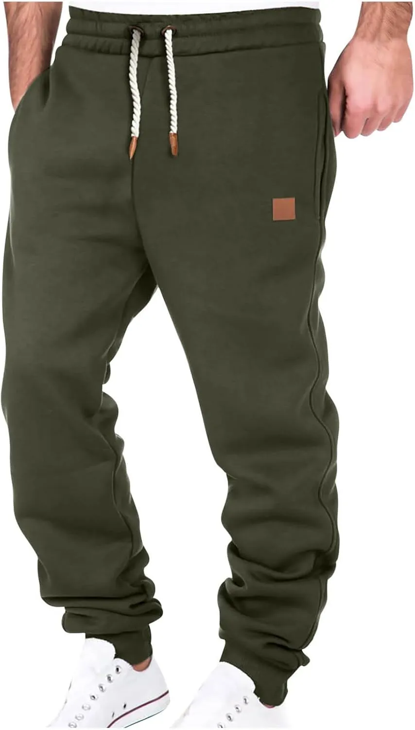 Cargo Pants for Men Baggy Fleece Sweatpants Big and Tall Joggers Drawstring Athletic Pants Casual Workout Pants