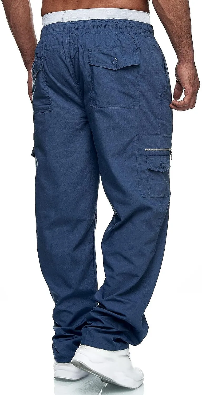 Cargo Pants for Men BaggyCargo Pants Baggy Pants Stretch Elastic Waist Fashion Trousers with Pockets