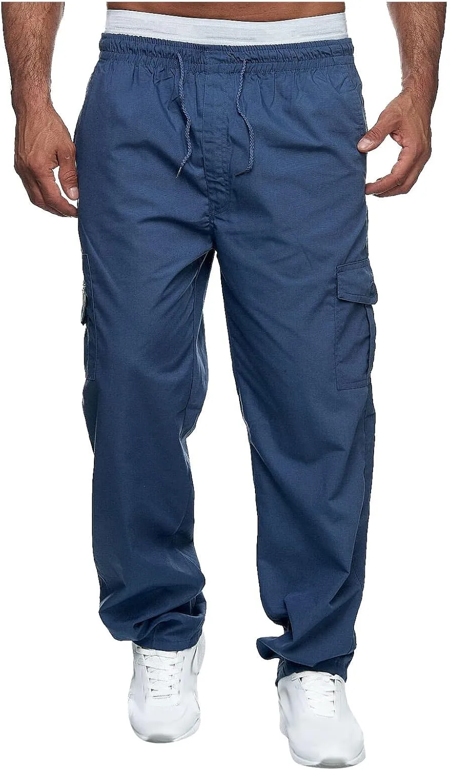 Cargo Pants for Men BaggyCargo Pants Baggy Pants Stretch Elastic Waist Fashion Trousers with Pockets