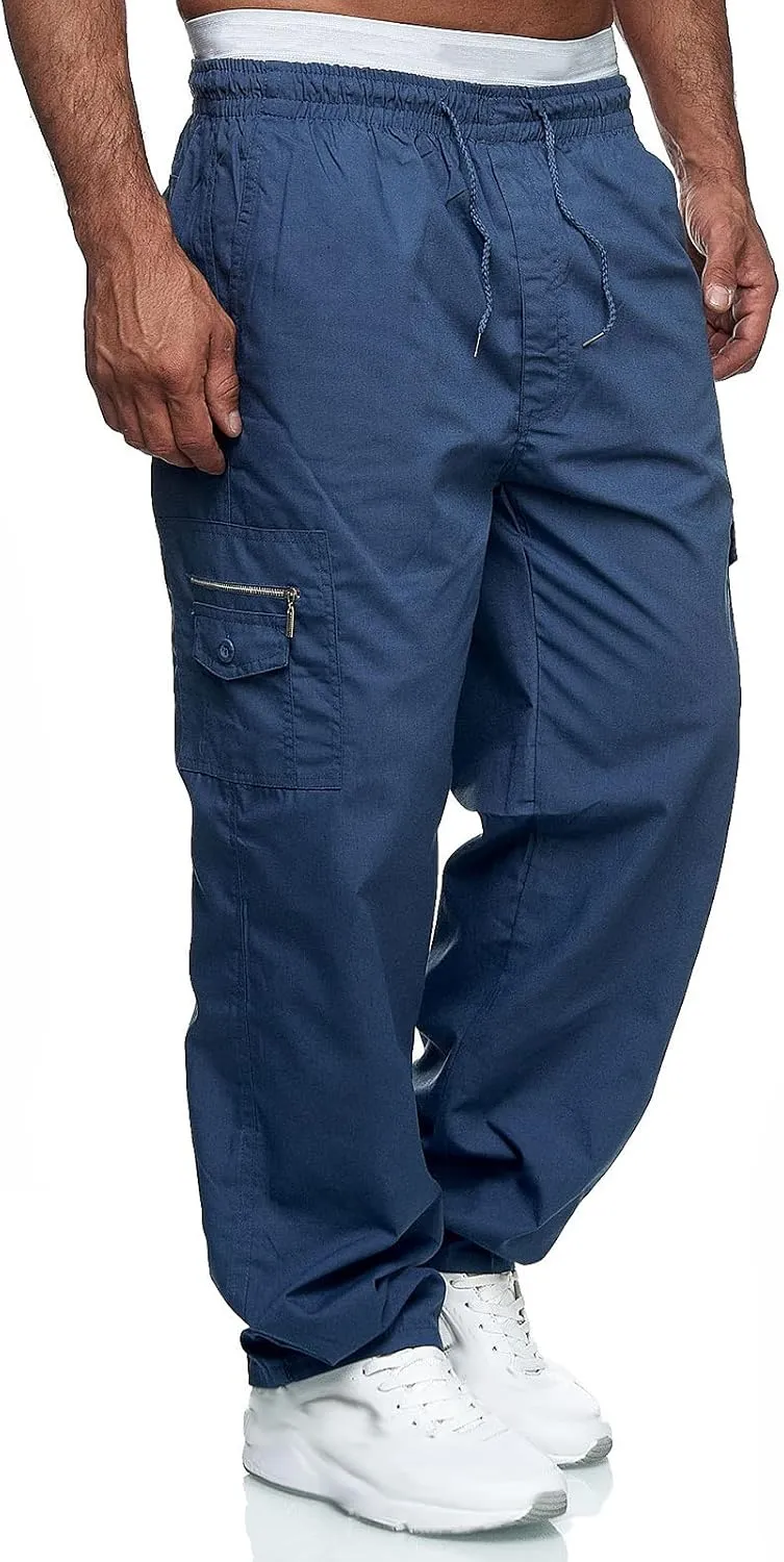 Cargo Pants for Men BaggyCargo Pants Baggy Pants Stretch Elastic Waist Fashion Trousers with Pockets