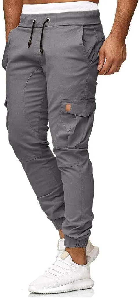 Cargo Pants for Men Big and Tall Pants Elastic Waist Trousers Mens Business Casual Pants Work Sports Cargo Pants Thin