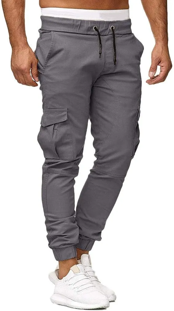Cargo Pants for Men Big and Tall Pants Elastic Waist Trousers Mens Business Casual Pants Work Sports Cargo Pants Thin
